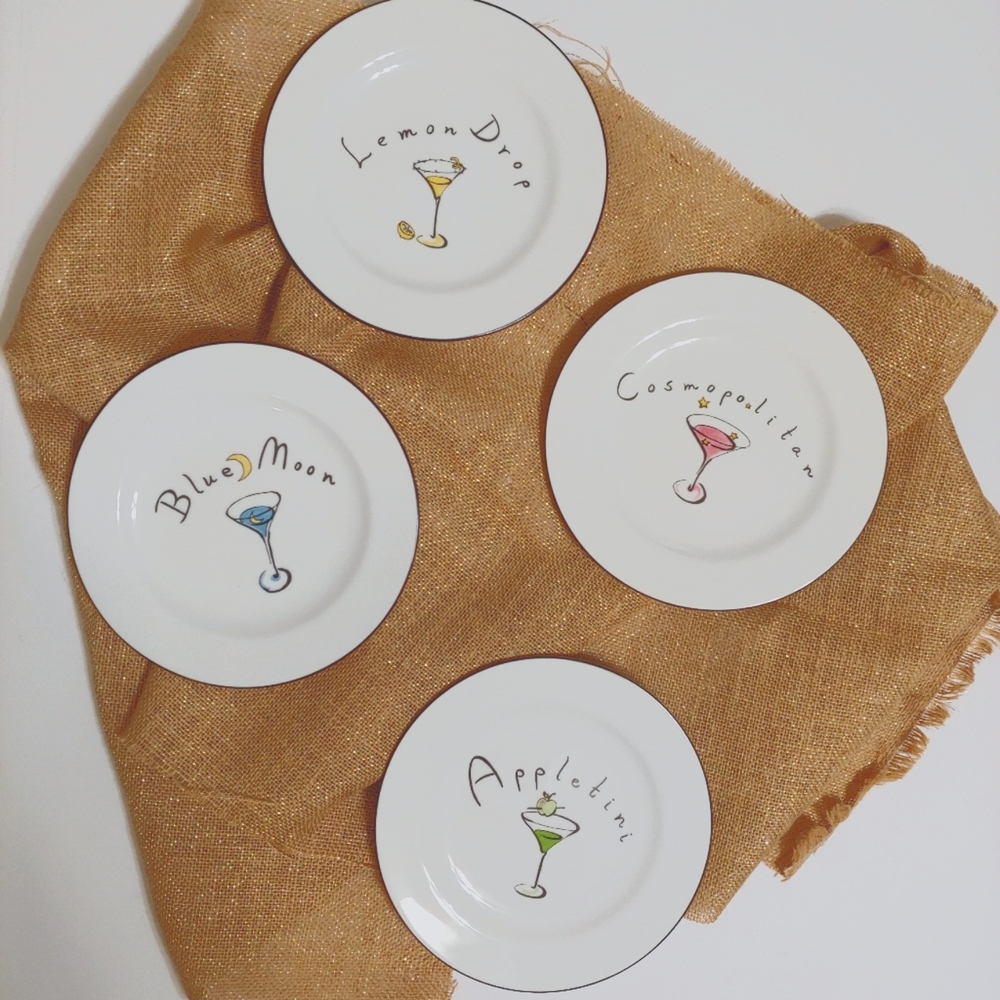 Pottery Barn Martini Collection Plates